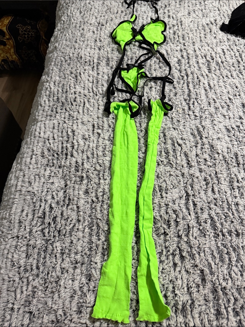 Neon Lime Green Strappy Two-Piece Set